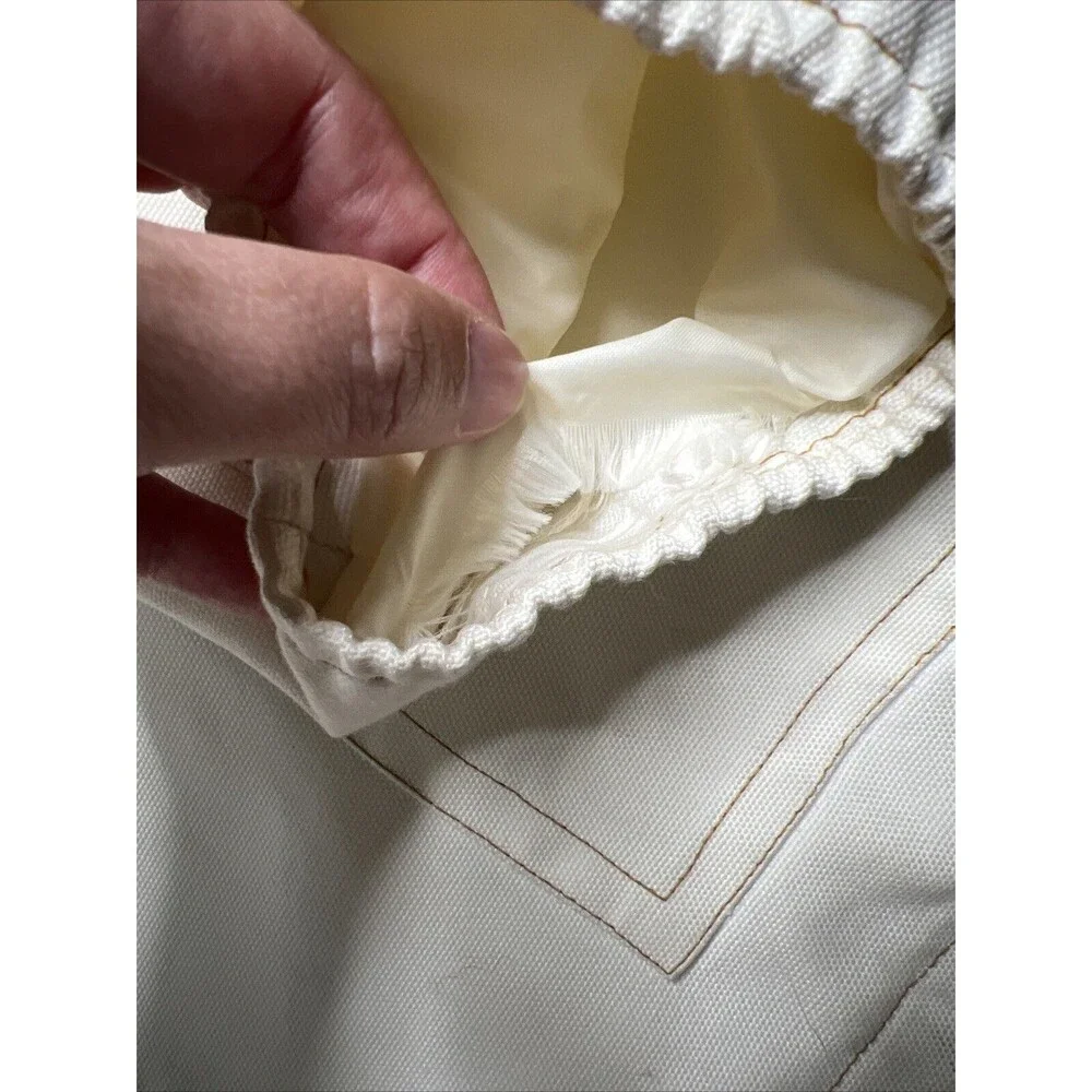 Harbor Master John Weitz Yachtsman Cloth Jacket Large Vintage Beige Zip Up READ